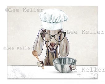 Goat Kitchen Art,  Goat Baking Art, Farm Animal Kitchen Art