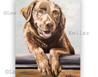 Chocolate Lab Art Print, Chocolate Lab prints, Chocolate Labrador Retriever Decor