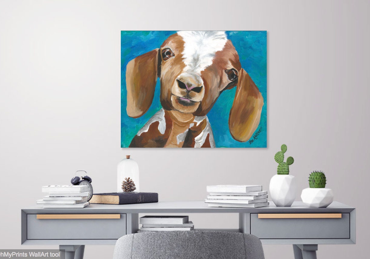Goat art print from original canvas goat painting goat Etsy