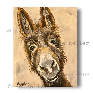 Donkey art, donkey art print, donkey prints,  Donkey decor. Donkey print from original canvas painting &#39;Raymond&#39;.
