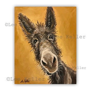 Donkey art print, Donkey decor. Donkey print from original canvas painting, Burro art print, fun donkey art, donkey prints