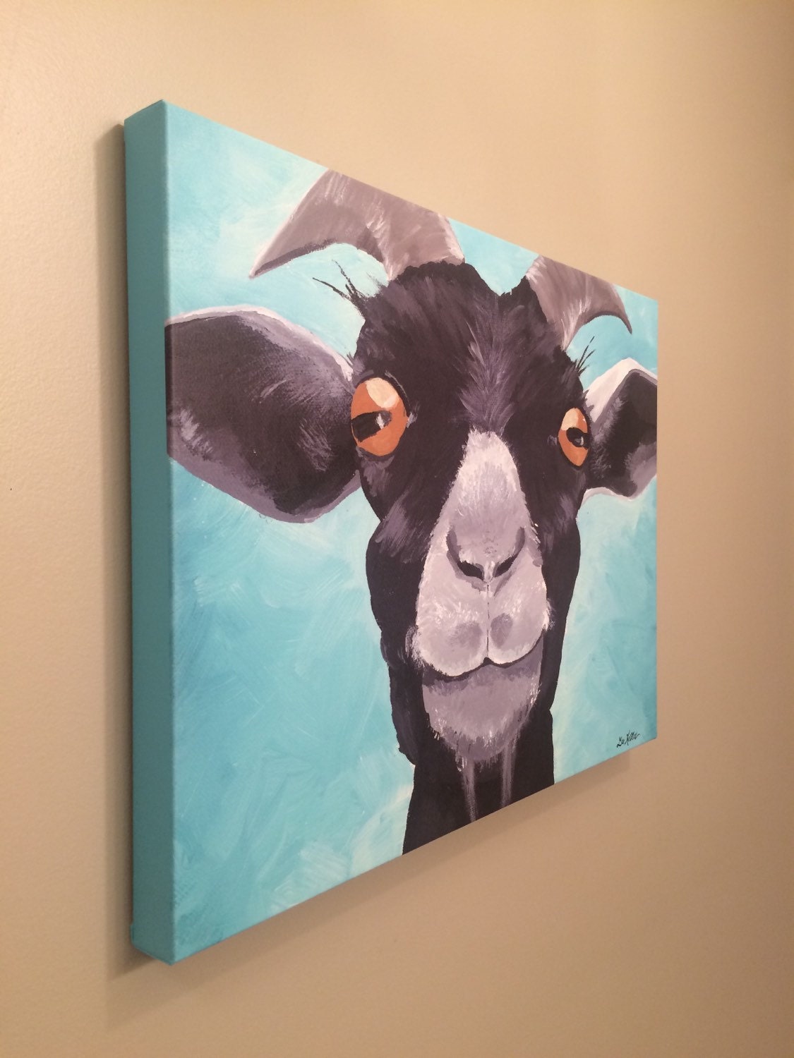 Goat canvas art print goat decor. Goat print Goat art on Etsy