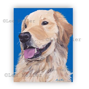Golden retriever art print from original painting, Golden Retriever Prints Canvas and Paper options, Golden Retriever Decor