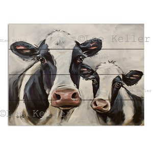 Cow Wood Wall Decor - Cow Pallet Art - Cow on Wood Art - Farmhouse Cow Wall Art - Mom and Baby Cow art - Cow and Calf - Cow Gifts