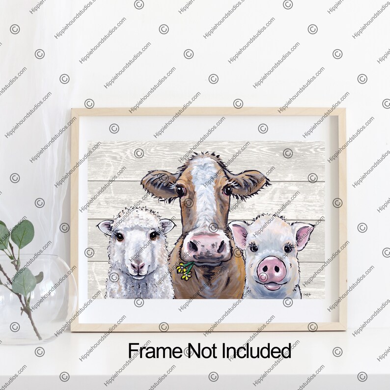 Funny Farm Animal Art Print Farm Animal Canvas Art Sheep Etsy