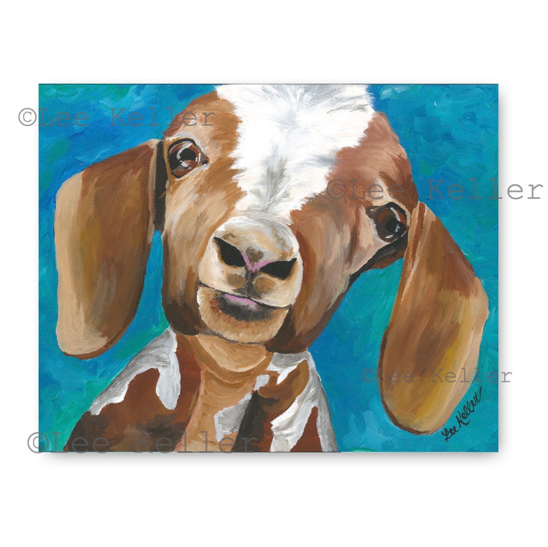 Goat Art Print From Original Canvas Goat Painting, Goat Prints, Goat