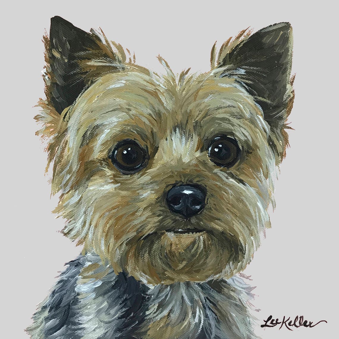 Yorkie art print from original Yorkshire terrier painting Etsy