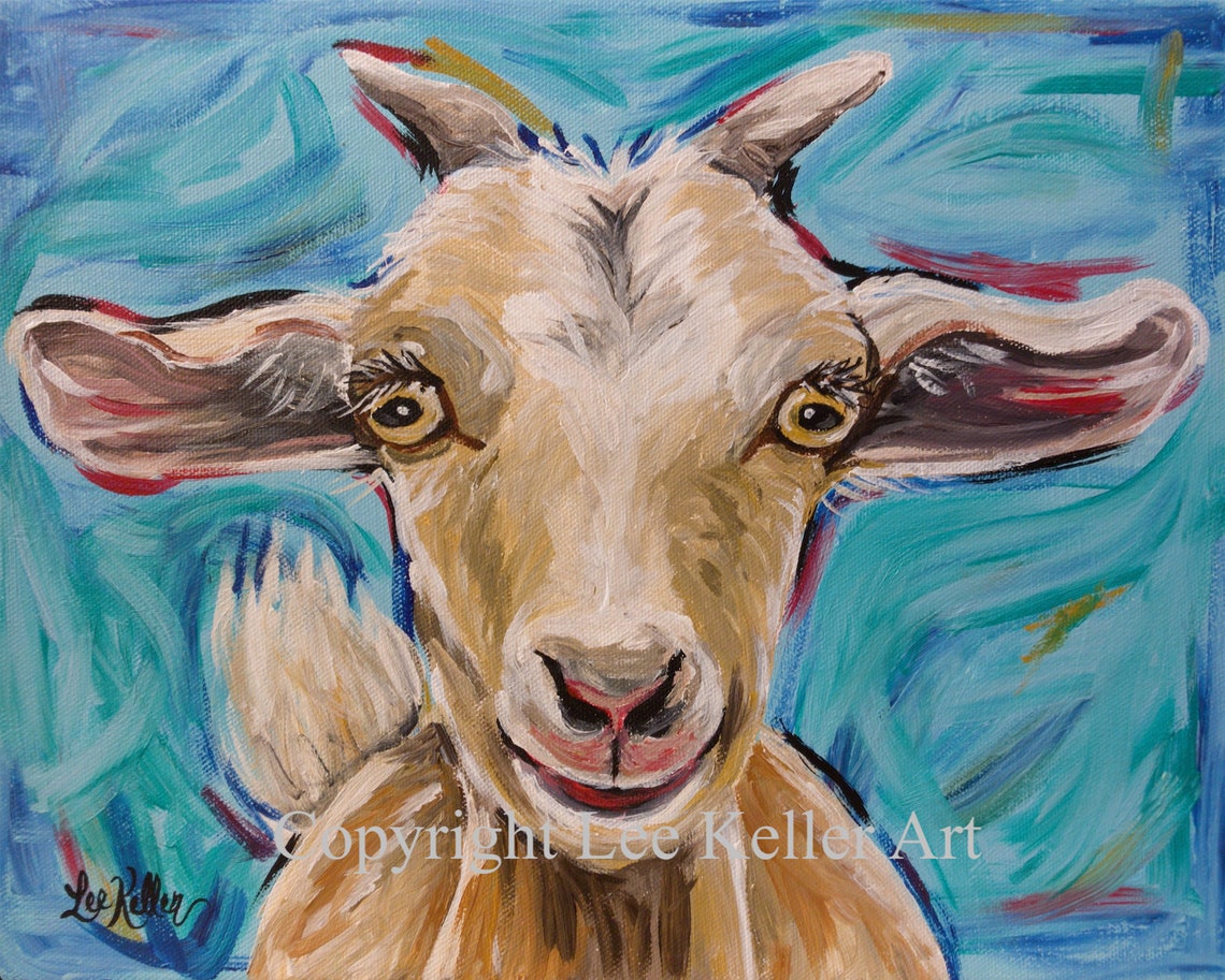 Goat Art Goat Decor. Goat Print From Original Canvas Etsy