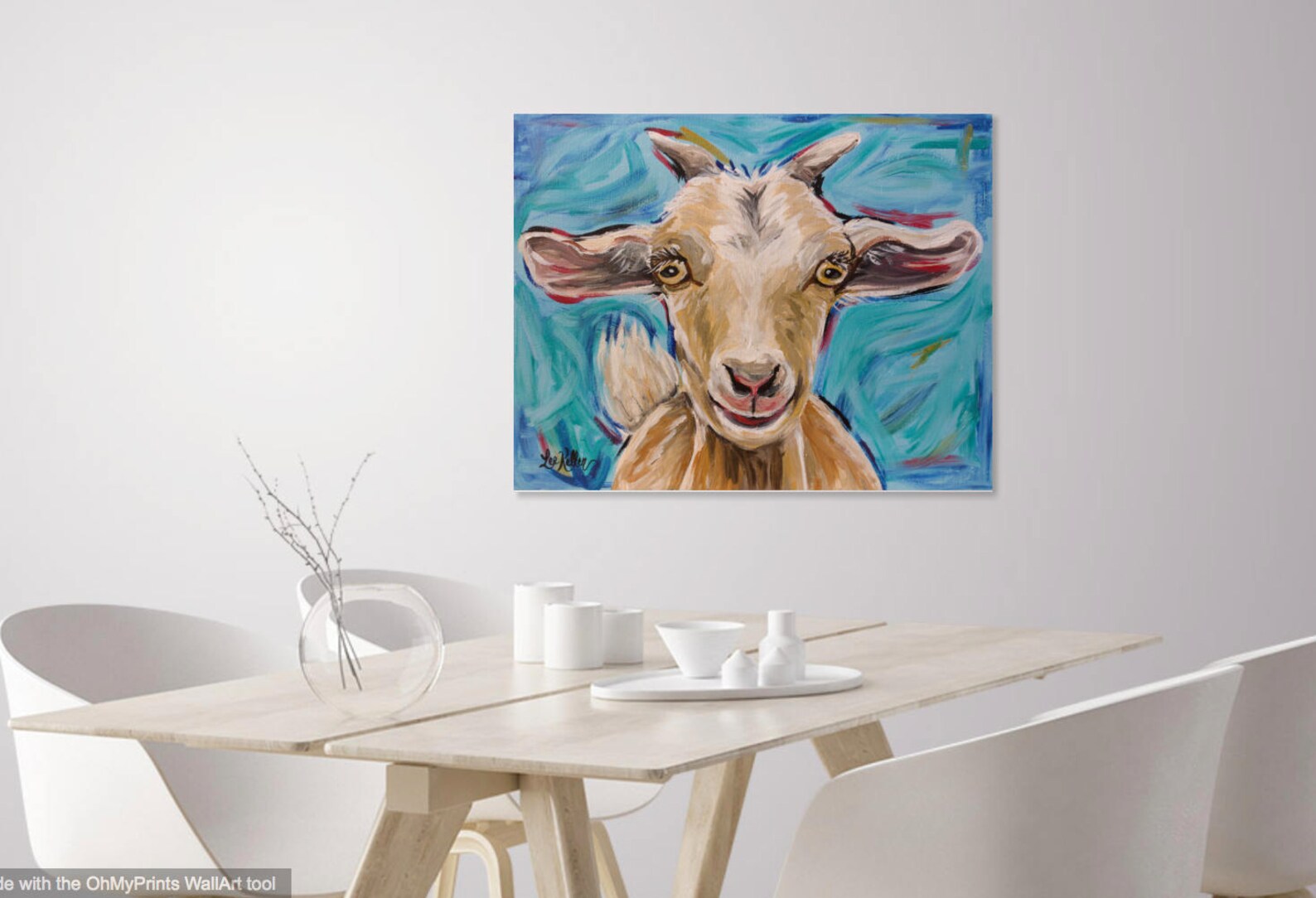 Goat canvas art print goat decor. Canvas goat print from Etsy