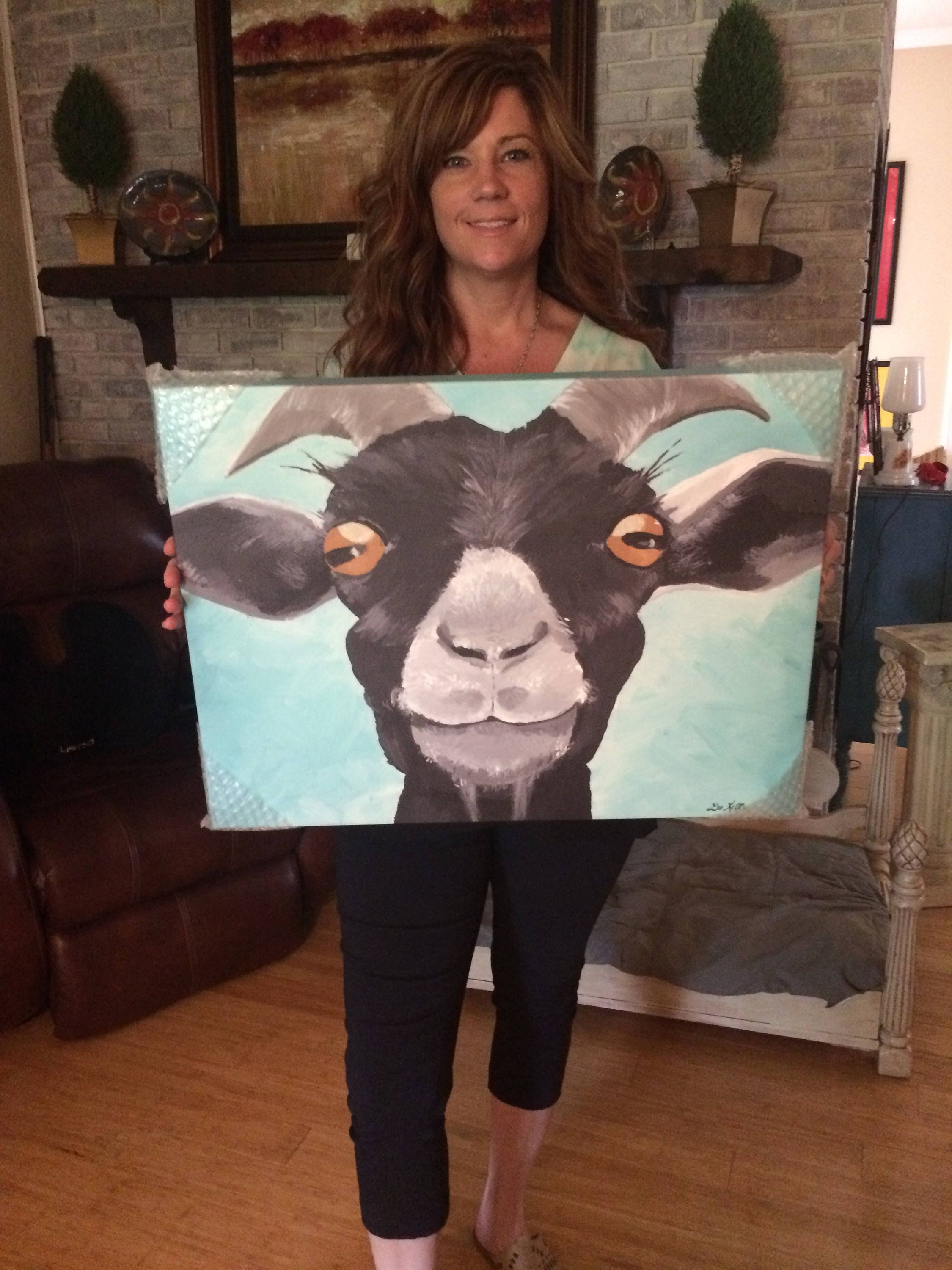 Goat canvas art print goat decor. Goat print Goat art on Etsy