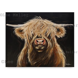Highland Cow Art Print - Highland Cow Canvas or Fine Art Print - Highland Cow Print - Highland Cow Wall Art