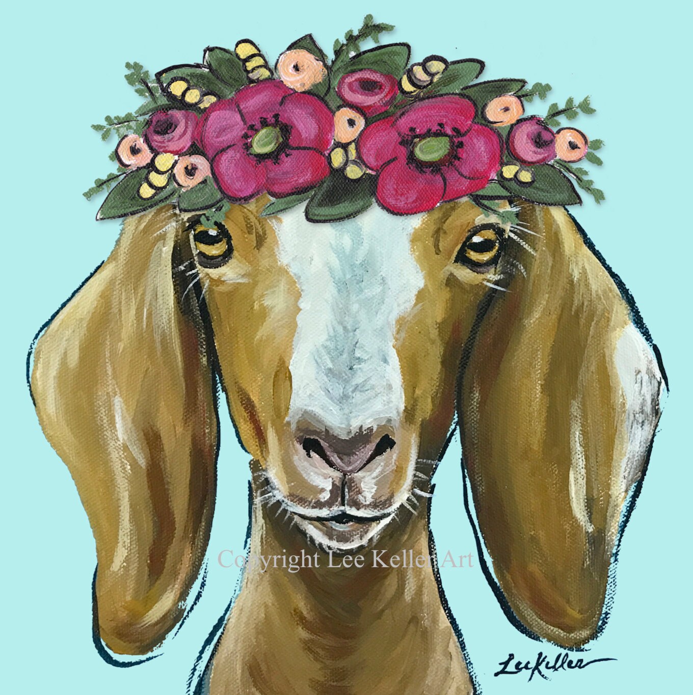 Goat Art Print Goat Decor From Original Canvas Goat Painting. Etsy