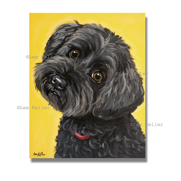 Yorkiepoo art print, colorful Yorkie Poo art, Yorkie Poo canvas or paper art print, Yorkie Poo prints, Yorkiepoo Prints