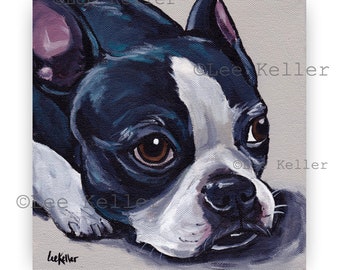 Boston Terrier Art Print, Boston Terrier print, Cute Boston Terrier Art, Boston Terrier Decor