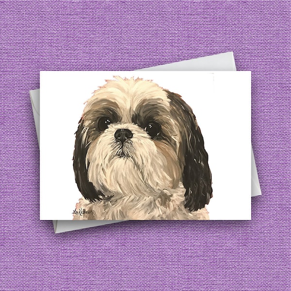 Shihtzu Greeting Card, 5x7" Dog Greeting Card, Dogs Greeting Card