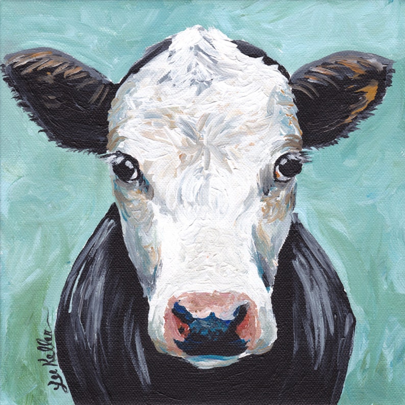 cow decor from original canvas cow painting Cow art print Cow art prints canvas and fine art paper options.