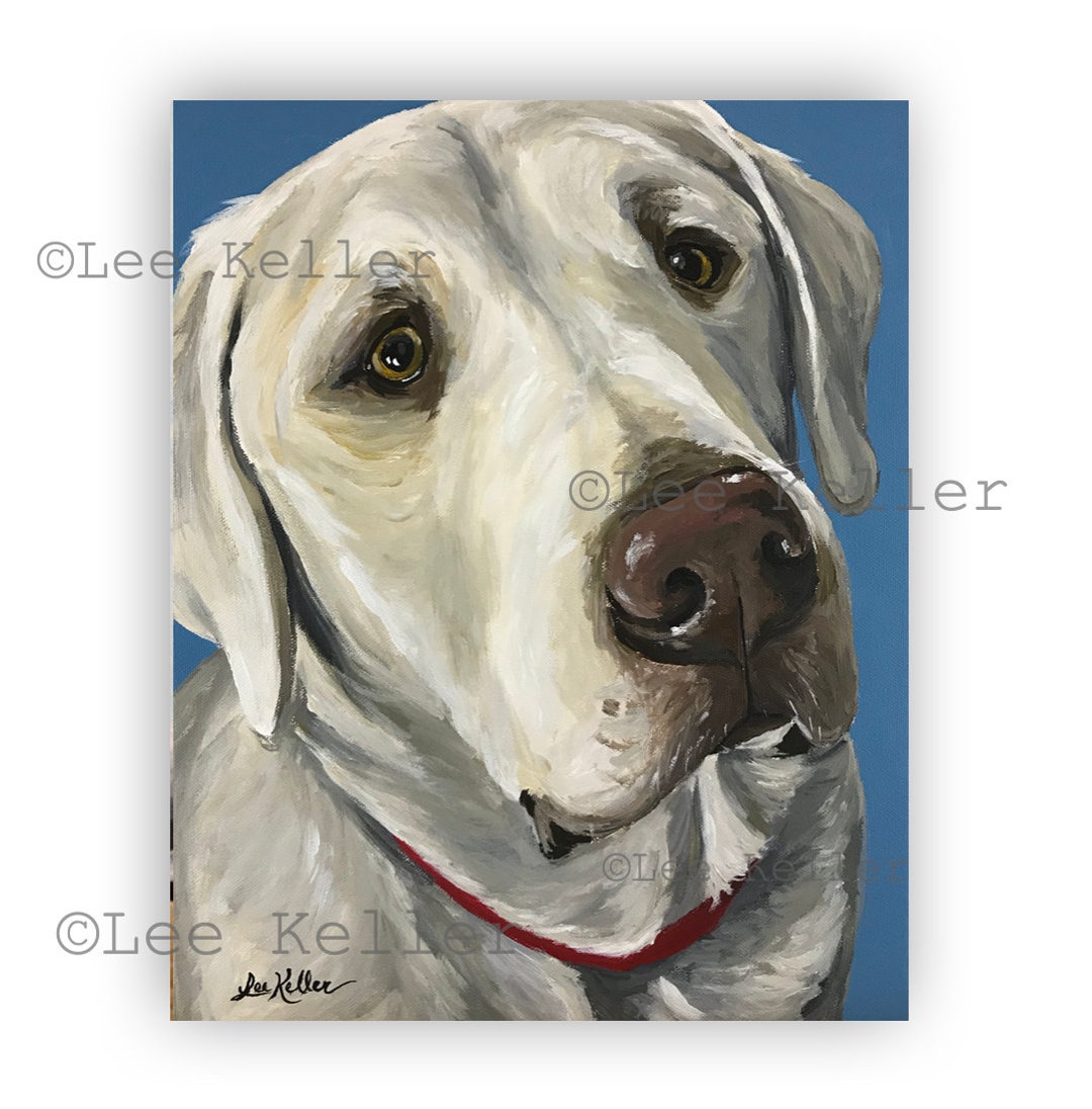Yellow Lab Art Print,yellow Lab Prints, Cute Yellow Labrador Retriever