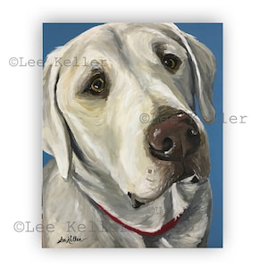 Yellow Lab Art Print,Yellow lab prints, Cute Yellow Labrador Retriever Art Canvas and Paper options