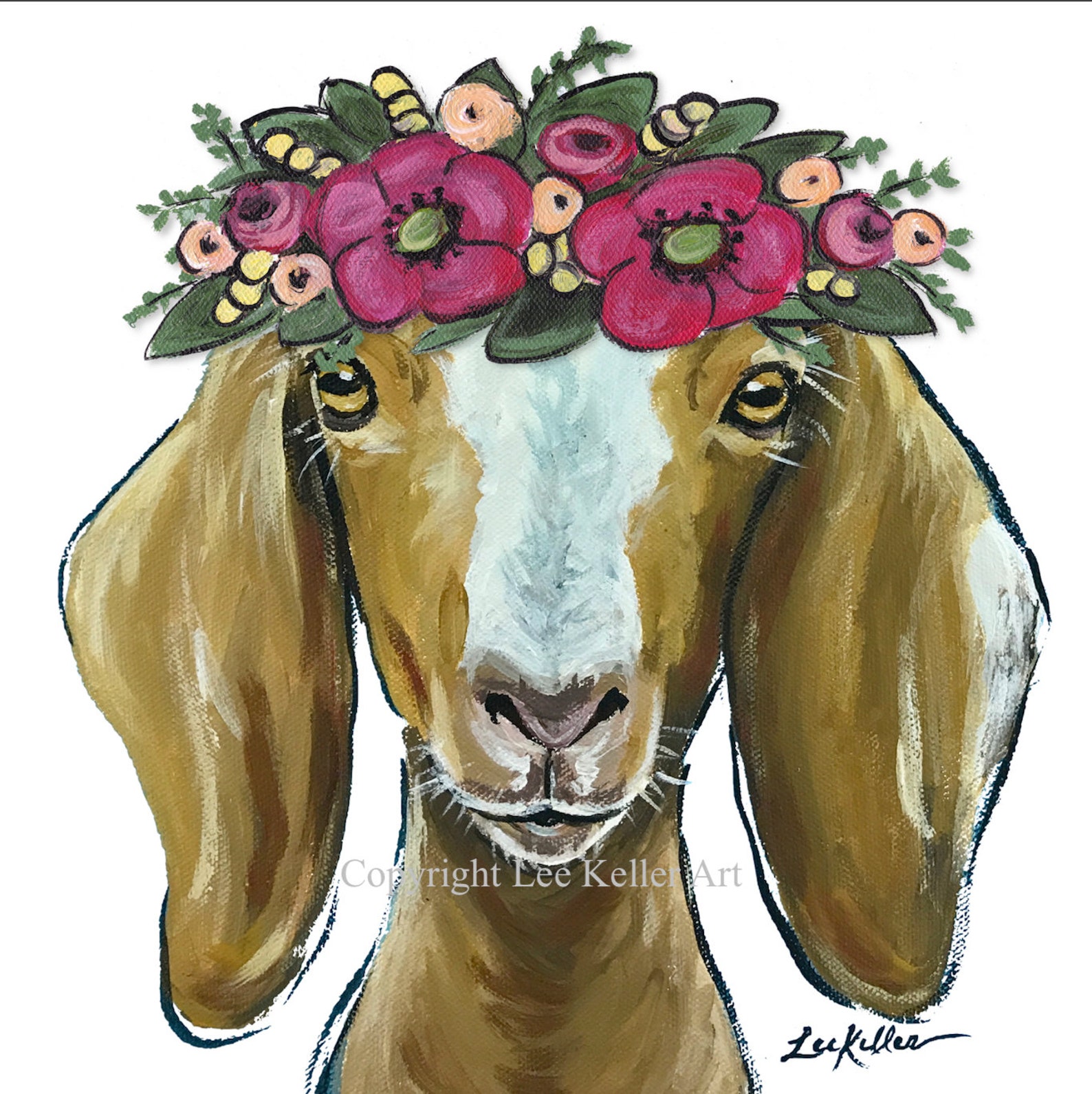 Goat Art Print Goat Decor From Original Canvas Goat Painting. Etsy