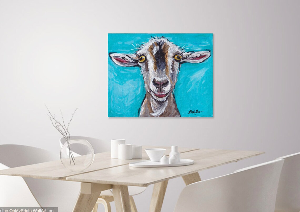 Goat Art Goat Decor. Goat Art Print From Original Goat Etsy