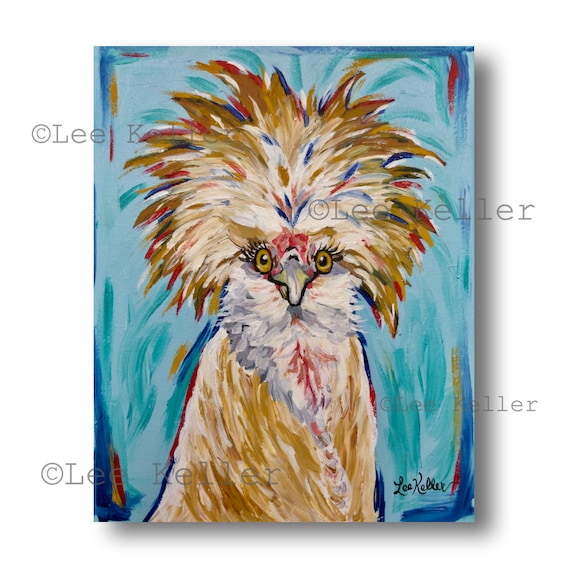 Chicken art print, Polish Chicken art print.  Farmhouse chicken art, Funny Chicken art,  chicken print for kitchen, nursery etc
