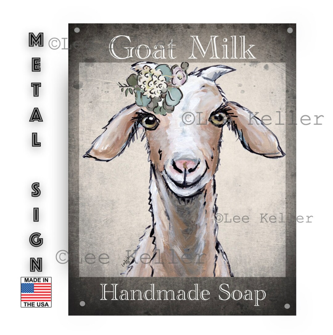 Farmhouse Goat Decor Goat Metal Sign Goat Milk Soap Sign Boho Farmhouse