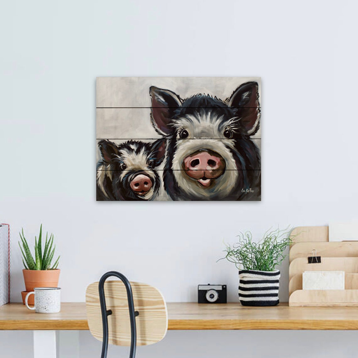 Pig Wood Wall Decor Pig Pallet Art Pig on Wood Art Etsy