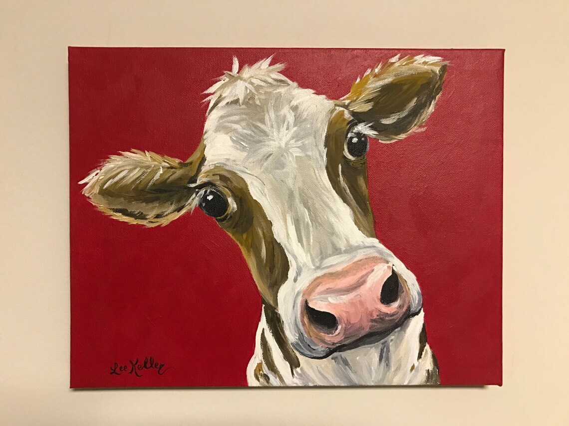 Cow Art Cow Prints Canvas Cow Art Print. Canvas Cow Decor | Etsy