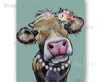 Cow art, Farmhouse cow art, Cow on canvas art, Fine art or canvas cow print