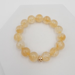 Citrine Bead Bracelet, Genuine Gemstone Citrine Beads, Stretch Bracelet, Choice of 12mm or 10mm Beads, 7.5 Inches