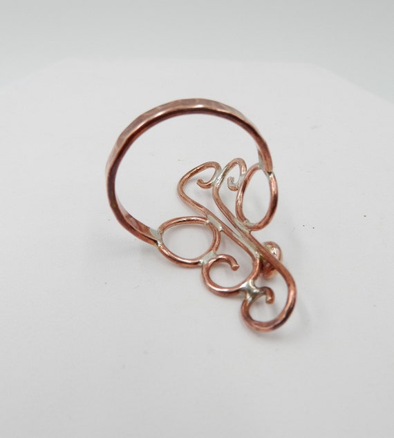 Copper Wire & Sterling Silver Solder Ring, Large … - image 5