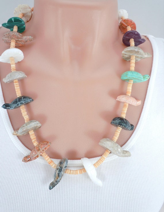 Fetish Necklace, Turtle Necklace, Native American… - image 2