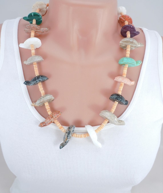 Fetish Necklace, Turtle Necklace, Native American… - image 1