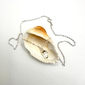 Herkimer Diamond 20&quot; Silver Chain Necklace - Uncut Herkimer Diamond Gemstone Sterling Silver Necklace - Anniversary Gift - Made in Maui