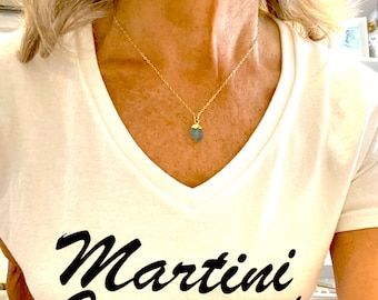 Fluorite Necklace - 16" Gold Chain - Uncut Fluorite Gemstone - Made in Maui