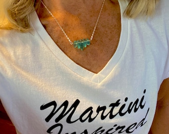 Aqua Blue Sea Glass Necklace with Sterling Silver Chain