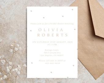 Pearl Bridal Shower Wedding Engagement Invitation Card Template/Digital Download Template
