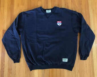 Vintage 90s NHLPA Be a Player Roots Navy Crewneck Sweatshirt. Size Large