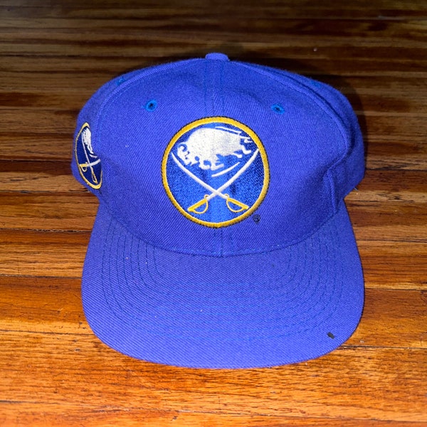 Vintage jaren '90 Buffalo Sabres NHL Hockey Amerikaanse naald Blockhead zeldzame Snapback hoed