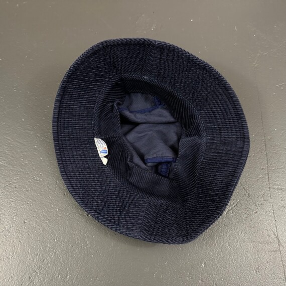 Vintage 90s Navy Blue Corduroy Bucket Hat. Size M… - image 4