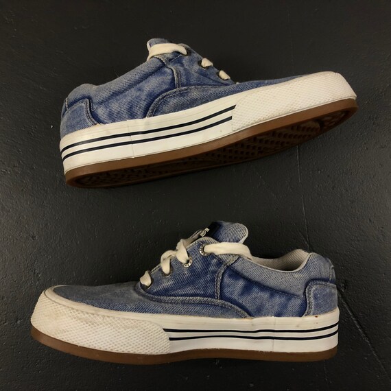 Vintage Y2K Bass Pearly Blue Denim 2001 Sneakers/… - image 3