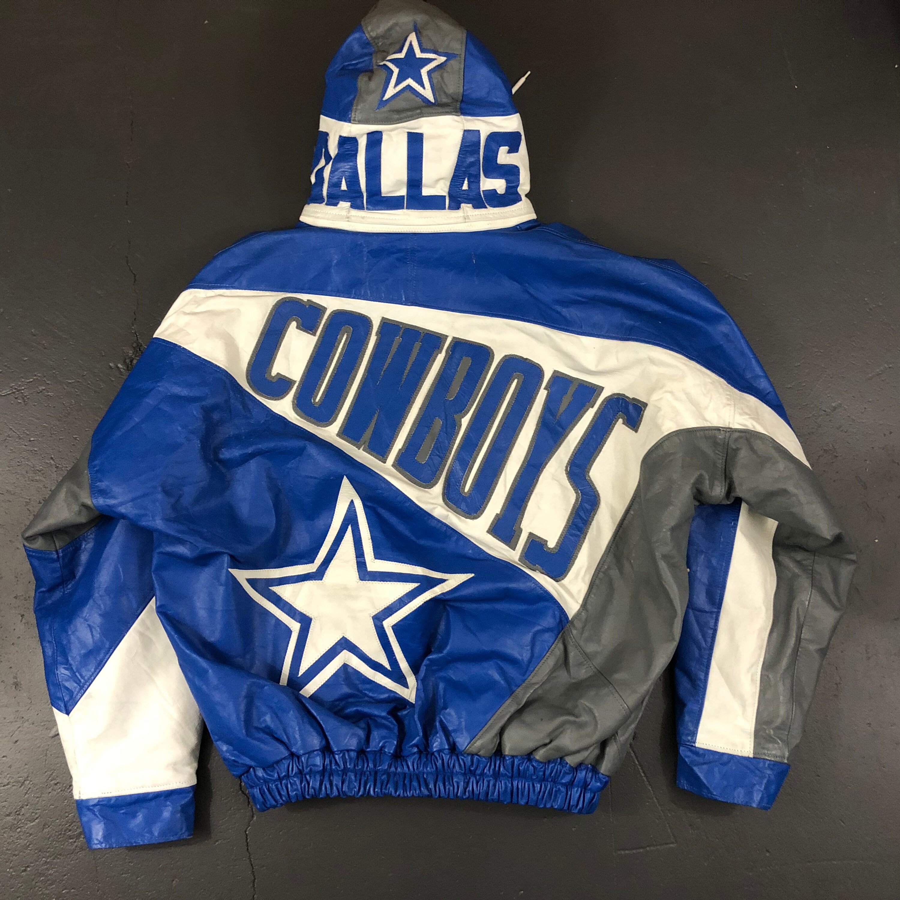 Vintage 90s Dallas Cowboys NFL Football Leather Patched Full Etsy