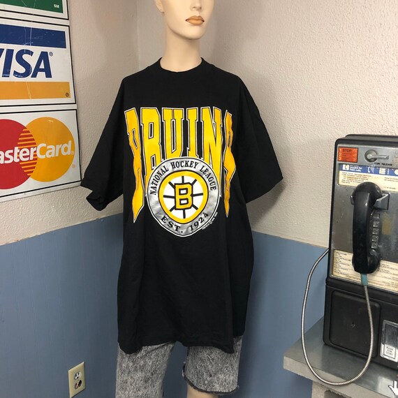 Boston Bruins NHL Pro Player 90s Vintage T Shirt Pooh Bear Logo Size L  Deadstock