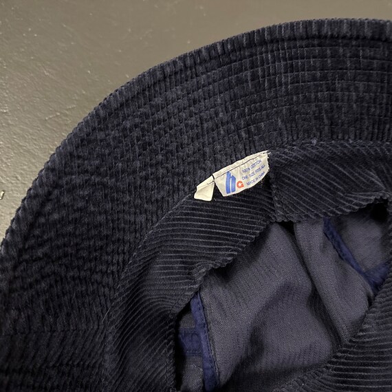 Vintage 90s Navy Blue Corduroy Bucket Hat. Size M… - image 5