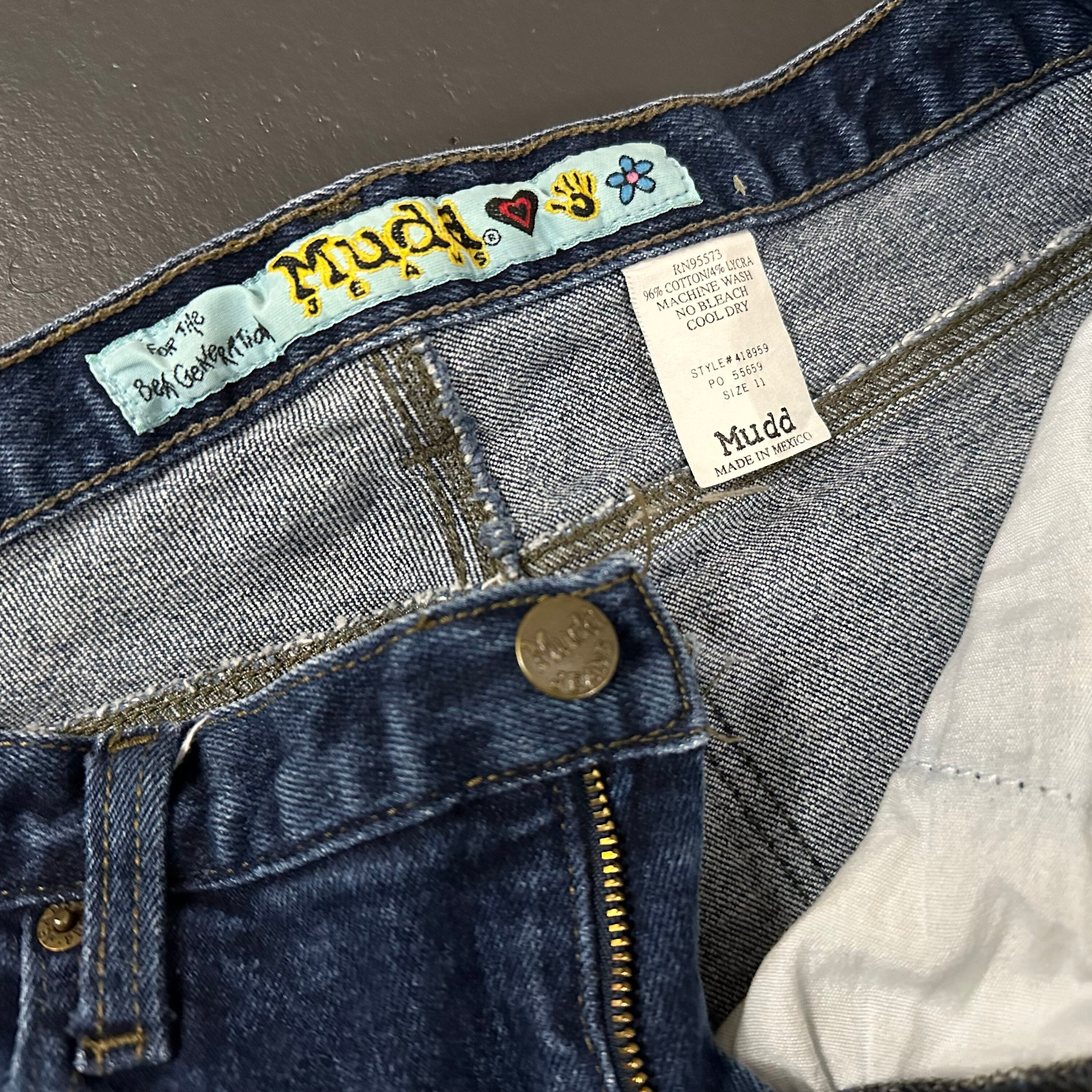 Vintage Y2K Mudd Jeans for the Beat Generation Bootcut Flare Navy Blue