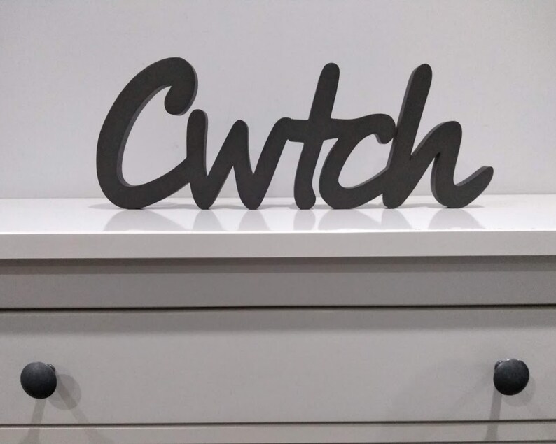 Cwtch Wood Word Sign Home Decor Welsh Wooden Word Custom Welsh Etsy