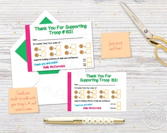 Thank You Cards / Cookie Order Forms - Printable/ Made-to-Order Digital File