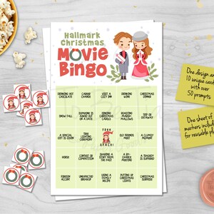 Hallmark Christmas Movie Bingo Printable Game Cards and - Etsy