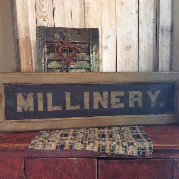 Millinery sign