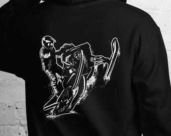 Snowmobile Graphic Hoodie, Snowmobiler Gear, Gift for Dad, Sled Enthusiast Hoodie